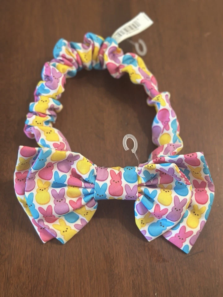 Diadema colorida con estampado de conejito Peeps con banda elástica y lazo para niño  Foto 1 de 1