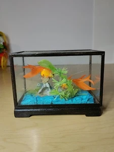 Vintage Longtail Goldfisch Figuren - Trockenaquarium - 4,75"x3,5"x2,5" - 1 Panel X - Bild 1 von 15