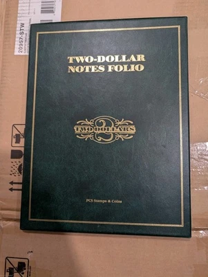 TWO-DOLLAR NOTES FOLIO / PCS Stamps & Coins. Also has uncut currency block - Image 1 of 4
