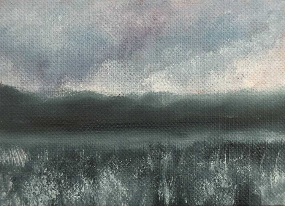 ACEO Original Pintura al Óleo Paisaje ATC Arte Tarjeta Naturaleza Abstracto por Emmer Plaxe Foto 1 de 1