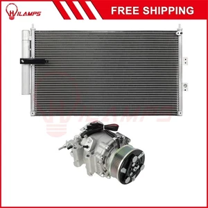 AC Condenser & AC Compressor Cooling Kit For 06-2011 Honda Civic 1.8L l4 - Picture 1 of 7