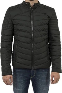 Superdry Puffer Men's Rain Racer Biker Jacket Black L - Picture 1 of 15