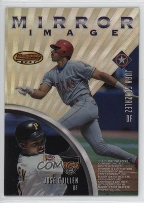 1997 Bowman's Best Mirror Image Refractor Juan Gonzalez Gary Sheffield #MI6 - Image 1 of 2