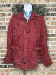 Vintage Abercrombie & Fitch Mt. Washington Jacke Kunstfell gefüttert Medium Parka �� - Bild 1 von 12