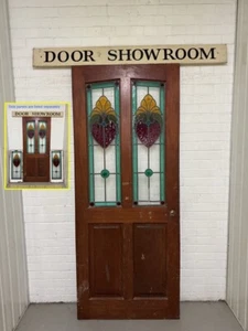 Reclaimed Victorian Stained Glass Wooden Panel Front Door 2080 x 860 Or 855mm - Picture 1 of 24