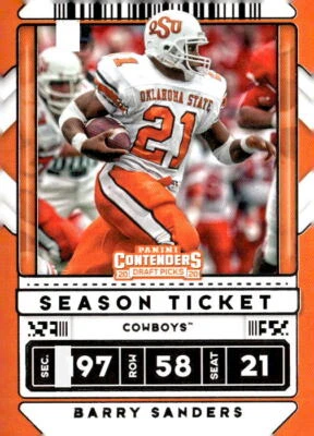 2020 Panini Contenders Draft Picks #9 Barry Sanders - Image 1 of 2