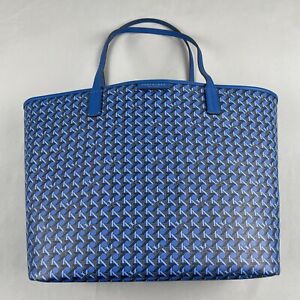 Tory Burch Ever Ready Large Zipped Tote Mediterranean Blue ￼With Pouch Neverful