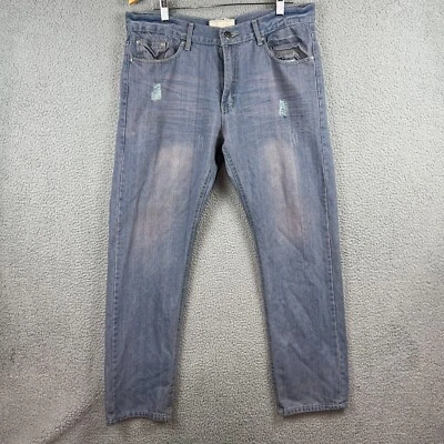 Pantalones de mezclilla Brooklyn Express para hombre 36x32 desgastados con bolsillos traseros bordados Foto 1 de 4