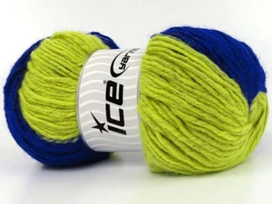 4-Skein Lot Fantasia Yarn Wool Medium 4x100g/190m Yellow Blue - Picture 1 of 4