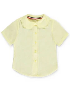 French Toast Big Girls' S/S Peter Pan Lace Trim Blouse (Sizes 7 - 20) - Picture 1 of 3