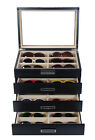 24 Piece Eyeglass Sunglass Four Level Glasses Display Case Drawer Storage Box