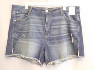 Terra & Sky Shorts 24 W Women's Blue Denim Distressed Shorts Size 24W - Picture 1 of 9