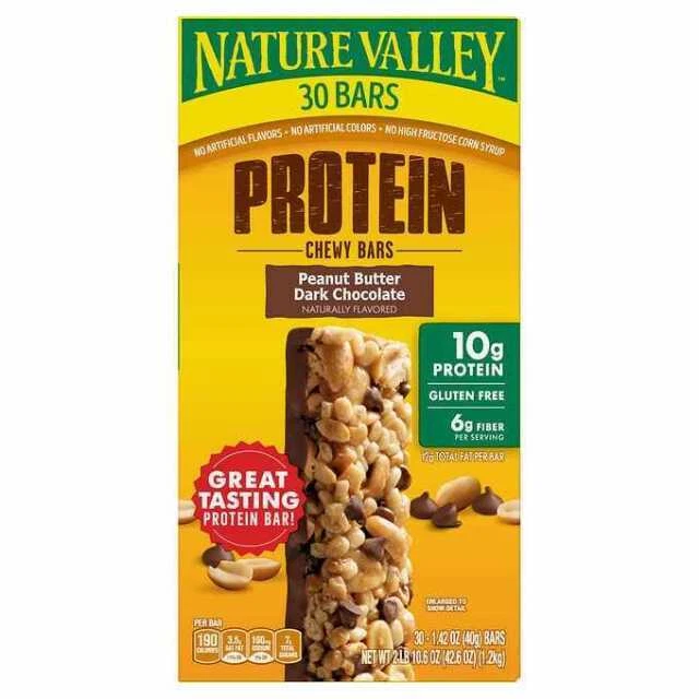 Nature Valley Protein Chewy Bars Peanut Butter Dark Chocolate - Box of 30