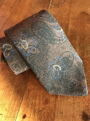 NUEVA Corbata Enrico Guccini Marrón Paisley Para Hombres 100% Seda Hecha a Mano en Italia  Foto 1 de 4