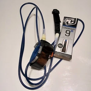 Creatures of Leisure Reliance Longboard Surfing Ankle Leash Black & Blue 9ft - Picture 1 of 7