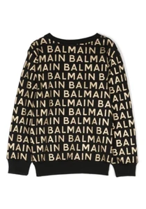 BALMAIN WOMEN SWEATSHIRT ALLOVER GOLD BT4R00 930OR - Picture 1 of 1