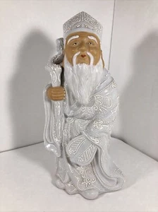 Authentic Japanese White Porcelain KUTANI OKIMONO OF JUROJIN FUKUROKUJU Statue - Picture 1 of 4