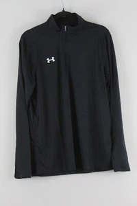 Men's Locker 1/4 Zip Long Sleeve Shirt Size M UNDER ARMOUR Loose Fit Black NWT - Picture 1 of 9