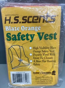 H.S.Scents Blaze Orange Safety Vest *NEW* Hunting High Visibility Hunter Night - Picture 1 of 3