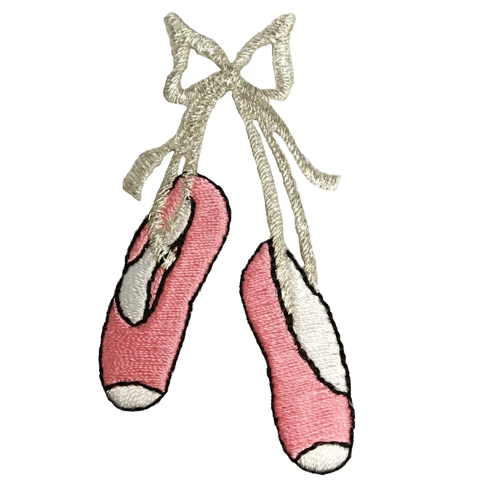 Parche con apliques de pantuflas de ballet - Zapatos de baile de bailarina insignia bordada 2,5" Foto 1 de 1