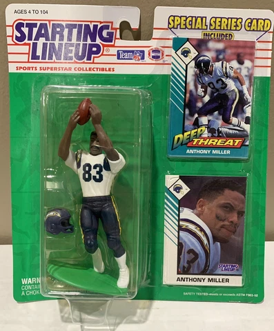 1993 Starting Lineup ANTHONY MILLER Figure & Cards San Diego Chargers SLU NEW Cover