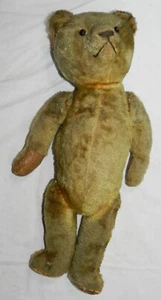 Oso de peluche articulado mohair relleno de paja vintage con almohadillas de cuero en las patas - 19" - Imagen 1 de 8