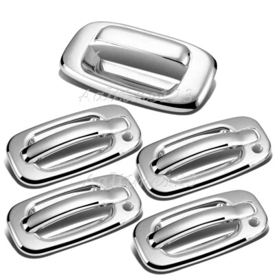 For Chevy Silverado For GMC Sierra 1999-06 Chrome 4 Door Handle & Tailgate Cover Foto 1 de 4