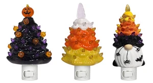 6" Retro nostalgisches Keramik Halloween Baum Wichtel Zuckermais Nachtlicht 71208 - Bild 1 von 14