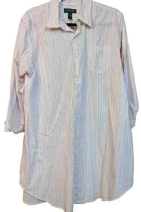 Lauren Ralph Lauren Shirt Womens Extra Large Striped Button Up Embroidered LRL - Picture 1 of 6