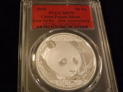 2018    PANDA         First Strike  35Th Ann        PCGS MS 70 - Image 1 of 2