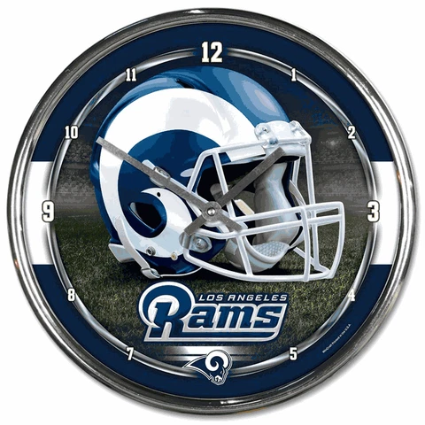 Los Angeles Rams 12 Inch CHROME Clock by Wincraft - Perfect for Man Cave Cover