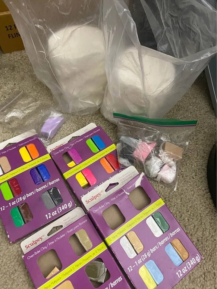 🎨 Pacote misto de argila – escultura parcial + argila seca ao ar reidratável - Imagem 1 de 4