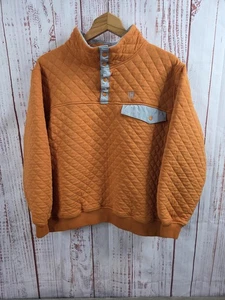 Heybo Outdoors Sweatshirt Herren XL orange gesteppt Druckknopfausschnitt Pullover Brusttasche - Bild 1 von 13