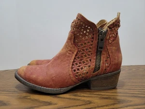 Circle G by Corral Ladies Red Cutout Shortie Boot Cowboy Festival Q0003 Size 8M - Picture 1 of 10