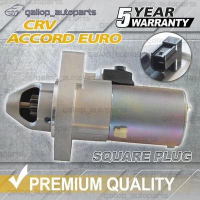 Starter Motor (SQUARE PLUG) Fit For Honda CR-V CRV Accord Euro Odyssey 4cyl 2.4L - image 1 of 4