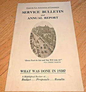 1938 FOND DU LAC WISCONSIN ASSOCIATION OF COMMERCE SERVICE BULLETIN - Picture 1 of 6