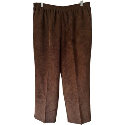 Pantalones Alfred Dunner Marrón Pana Pull On Pierna Recta Mujer’s Talla 16 Petite NUEVO Foto 1 de 4