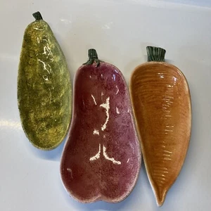 Nove Italienische Keramik Gemüse Service Teller Karotte Aubergine KürbisSiehe Bilder - Bild 1 von 9