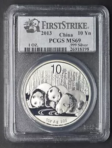 2013 China Silver Panda PCGS MS69 FirstStrike 10Y 1oz .999 - COINGIANTS - - Picture 1 of 2