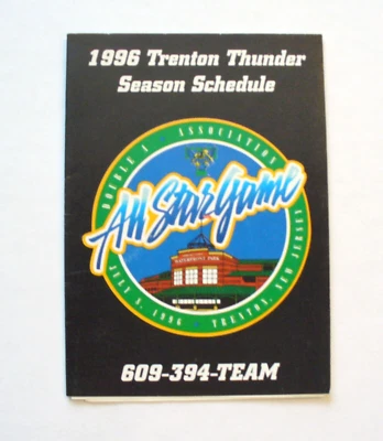 MILB - Trenton Thunder "1996" Pocket Schedule - (All-Star Game) VINT - NEAR MINT - Image 1 of 2