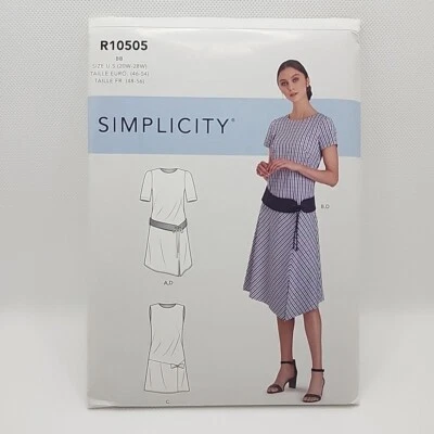Simplicity R10505/9100 Misses Drop Waist Dress Sewing Pattern Size 20W-28W Uncut - Image 1 of 4