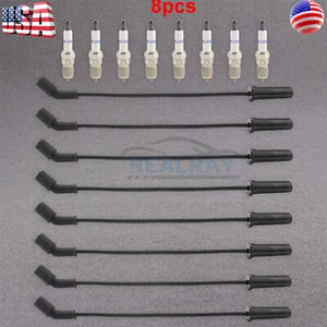 Spark Plug w/ Wires for Cadillac Chevrolet GMC 3.6L 4.3L 4.8L 5.3L 6.0L 6.2L V8 - Picture 1 of 11