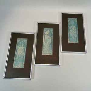 Vintage Small Framed Alphonse Mucha Prints x 3 **SEE DESC** - Picture 1 of 10