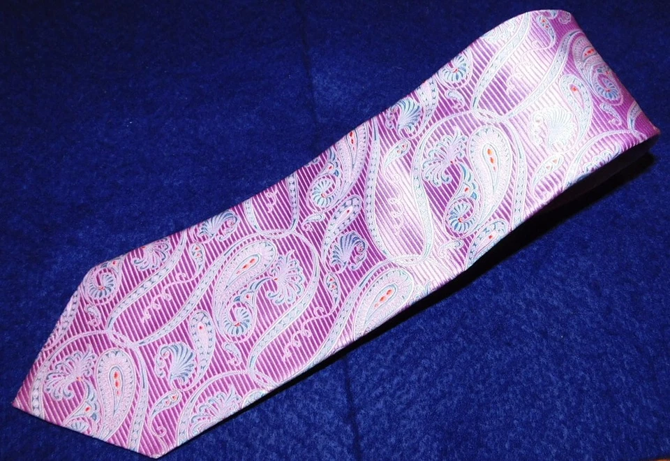 TURNBULL & ASSER EXCLUSIVO HECHO EN INGLATERRA CORBATA PAISLEY ROSA CLARO/AZUL - CORBATAS. Foto 1 de 3