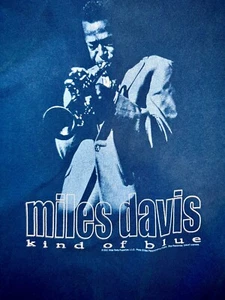 MILES DAVIS Kind Of Blue vintage T-shirt . 2xl. Zion brand. Blue. VERY RARE - Picture 1 of 9