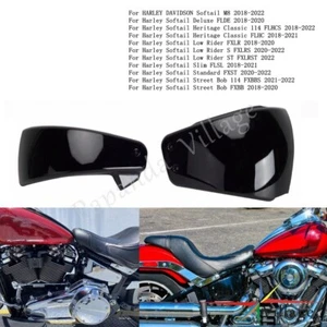 Side Battery Fairing Covers Black For Harley Softail FXST FXLR FLHC/S FXBB/S 18+ - Picture 1 of 8