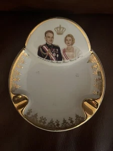 Limoges Gold Vergoldet Frankreich Porzellan Aschenbecher Prinz Rainier Grace Kelly Monaco 60er - Bild 1 von 4