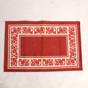Lot of Red & White Floral Kitchen Accent Rugs Easy Clean Pre-owned Mat - Picture 1 of 5