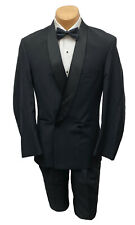 Men's Black Calvin Klein Double Breasted Tuxedo with Matching Pants 35R 30W