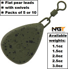 NGT Carp Coarse Fishing Leads Weights Flat Pear With Swivels 1.1-3oz 5-10 Packs